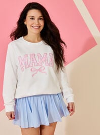 Lilly Bow Mama Sweatshirt Detail 3 - TULLABEE