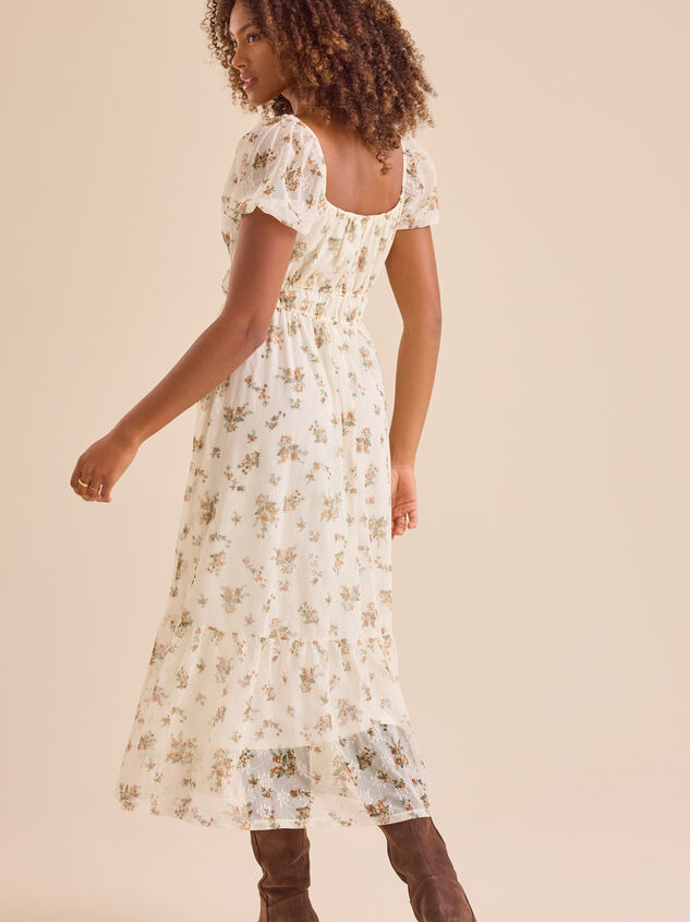 Diana Floral Mesh Maxi Dress Detail 5 - TULLABEE