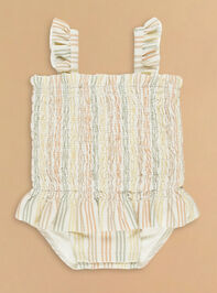Allison Striped Swimsuit by Quincy Mae - TULLABEE