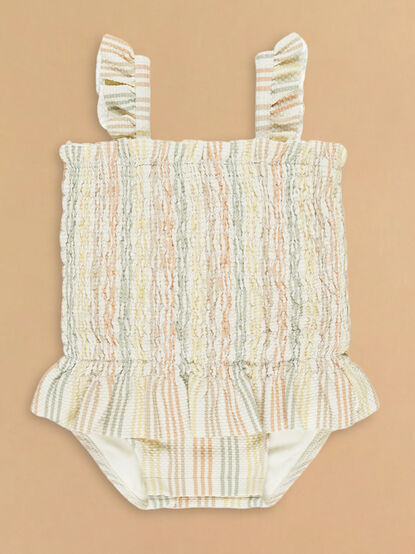 Allison Striped Swimsuit by Quincy Mae - TULLABEE