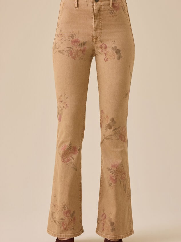 Wryn Floral Flare Pants Detail 3 - TULLABEE