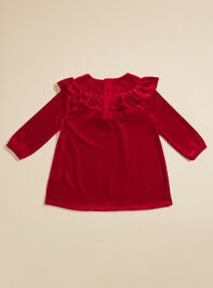 Angelina Velvet Ruffle Dress Detail 3 - TULLABEE