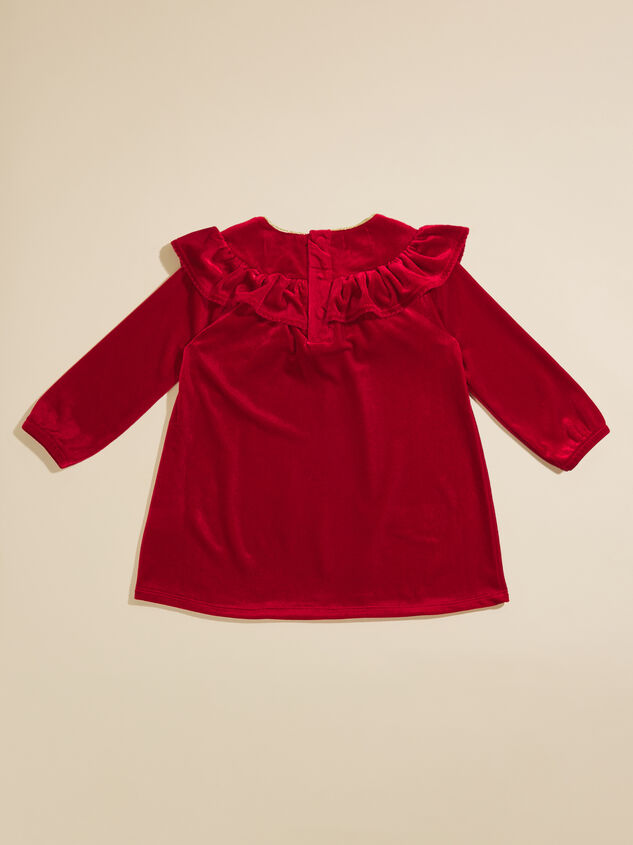 Angelina Velvet Ruffle Dress Detail 3 - TULLABEE