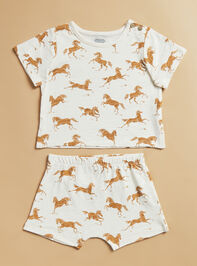 Weston Horse Tee-Shirt and Short Set Detail 3 - TULLABEE