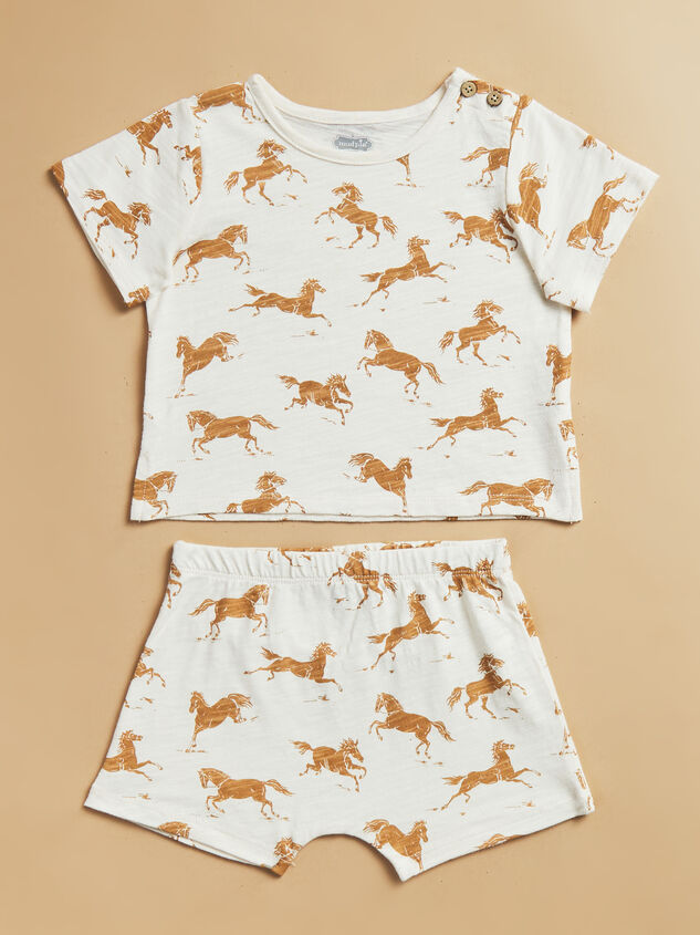 Weston Horse Tee-Shirt and Short Set Detail 3 - TULLABEE