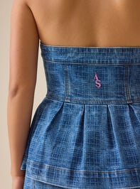 Elsie Plaid Denim Tube Detail 5 - TULLABEE