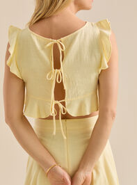 Grace Linen Ruffle Top Detail 3 - TULLABEE