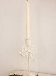 White Bow Candle Taper Holder Detail 2 - TULLABEE