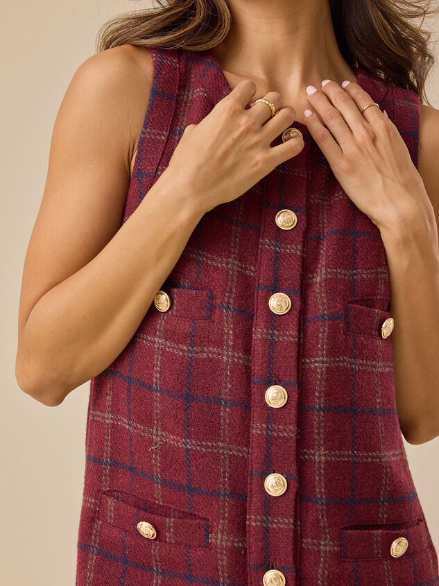 Tobias Plaid Mini Dress Detail 2 - TULLABEE