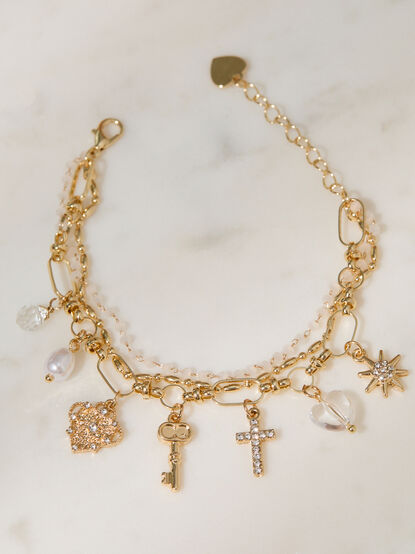 Glitz Charm Dangle Bracelet Set - TULLABEE