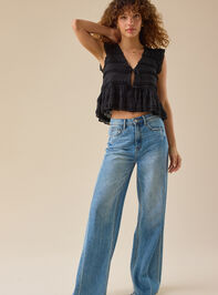 Madelin Ruffle Tie Front Top Detail 2 - TULLABEE