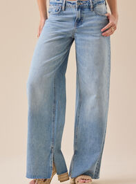 Marcy High Rise Slit Jeans Detail 2 - TULLABEE