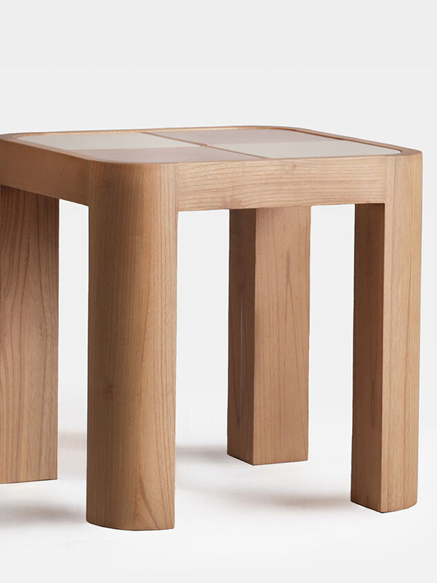 Audrey Wood Side Table Pink Detail 3 - TULLABEE