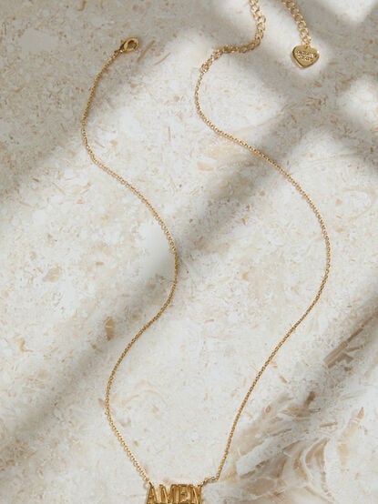 18K Gold Amen Necklace - TULLABEE