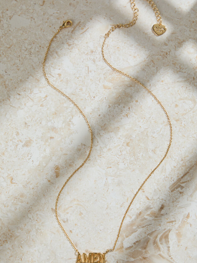 18K Gold Amen Necklace Detail 2 - TULLABEE