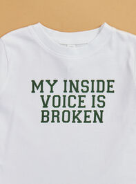 Inside Voice Broken Graphic Tee Detail 2 - TULLABEE