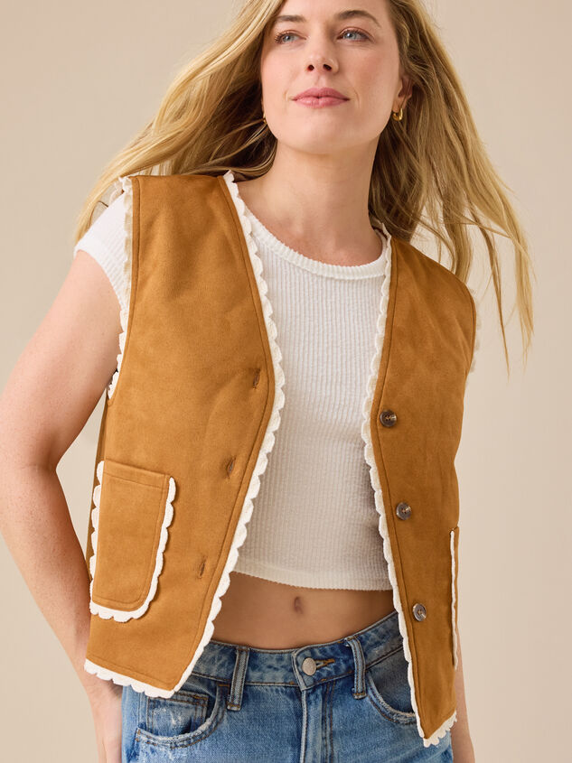 Cali Suede Trim Vest - TULLABEE