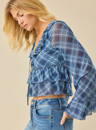 Ivey Plaid Babydoll Top Detail 4 - TULLABEE