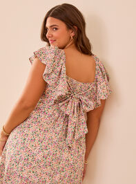 Sarah Floral Midi Dress Detail 4 - TULLABEE