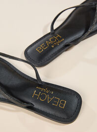 Bungalow Square Toe Flip Flop Detail 3 - TULLABEE