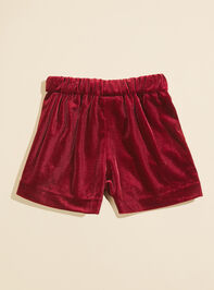 Paisley Velvet Ruffle Shorts by Vignette Detail 3 - TULLABEE