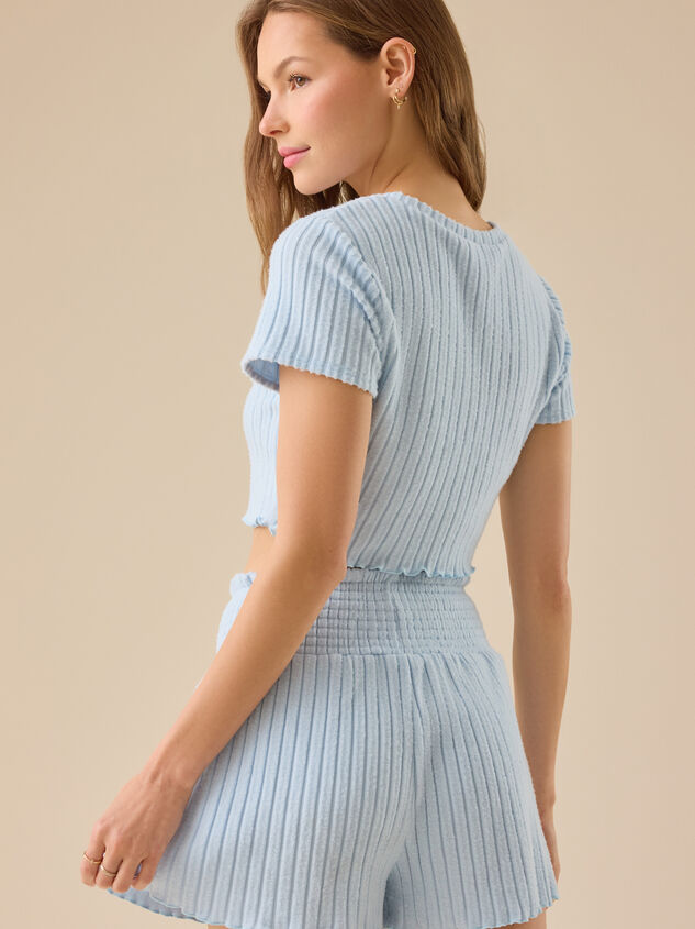Jodi Ribbed Sleep Top Detail 5 - TULLABEE