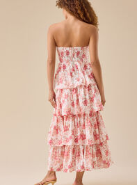 Rose Floral Tired Maxi Dress Detail 4 - TULLABEE