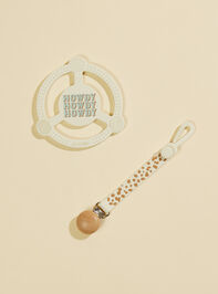 Howdy Teething Ring and Detachable Clip - TULLABEE