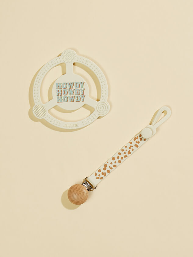 Howdy Teething Ring and Detachable Clip - TULLABEE