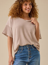 Alessia Ribbed Tunic Top Detail 3 - TULLABEE