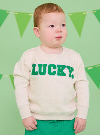 Riley Lucky Patch Sweatshirt Detail 5 - TULLABEE