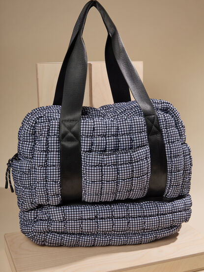 On The Go Gingham Quilted Tote - TULLABEE