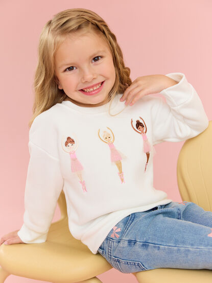 Ballet Bloom Embroidered Sweatshirt - TULLABEE