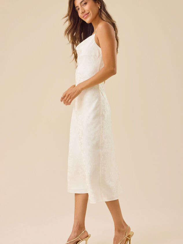 Olandria Satin Midi Dress Detail 3 - TULLABEE