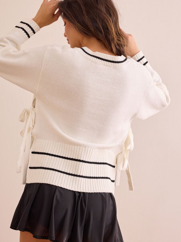 Varsity Side Tie Pullover Detail 4 - TULLABEE