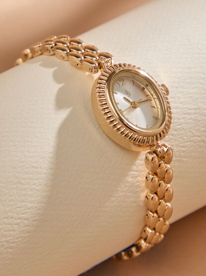 Textured Face Link Watch - TULLABEE