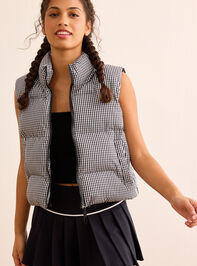 Gingham Goals Puffer Vest - TULLABEE