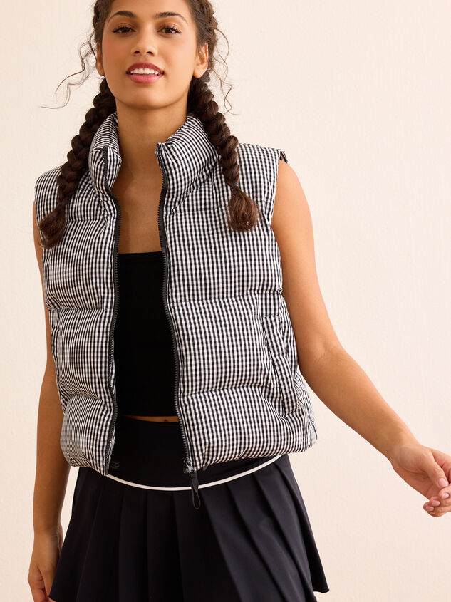 Gingham Goals Puffer Vest - TULLABEE