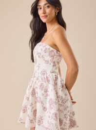 Louie Jacquard Floral Mini Dress Detail 5 - TULLABEE