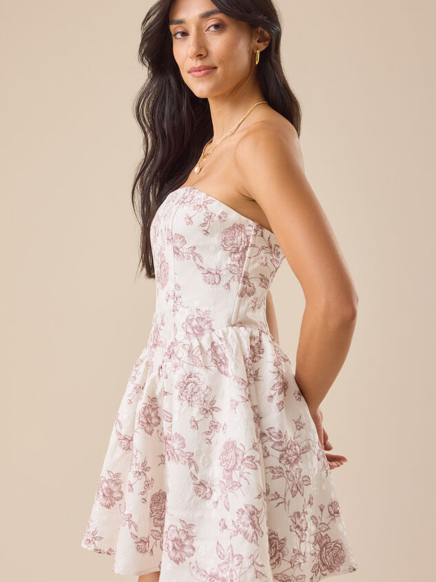 Louie Jacquard Floral Mini Dress Detail 5 - TULLABEE