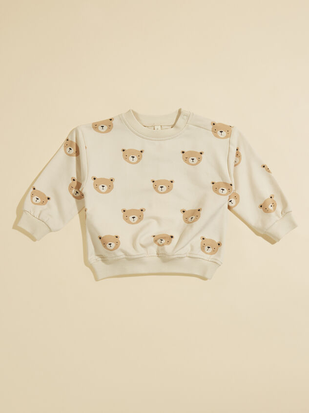 Teddy Bear Sweatshirt by Quincy Mae Detail 2 - TULLABEE