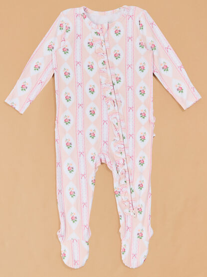 Ogee Floral Ruffle Footie - TULLABEE