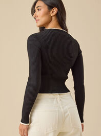 Loren Ribbed Mock-Neck Top Detail 4 - TULLABEE