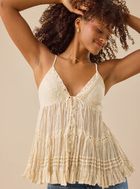 Lace Trim Babydoll Tank - TULLABEE