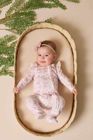 Bonnie Bows Toile Ruffle Footie - Altar'd State - 