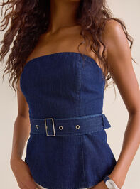Sheridan Denim Tube Top Detail 3 - TULLABEE