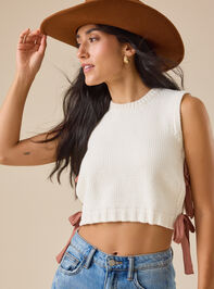Charlie Side Tie Sweater Tank Detail 2 - TULLABEE