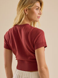 Hailey Crewneck Top Detail 5 - TULLABEE