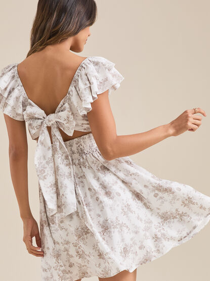 Emery Flutter Sleeve Mini Dress - TULLABEE