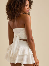 Louise Embroidered Tie-Back Tube Top Detail 5 - TULLABEE